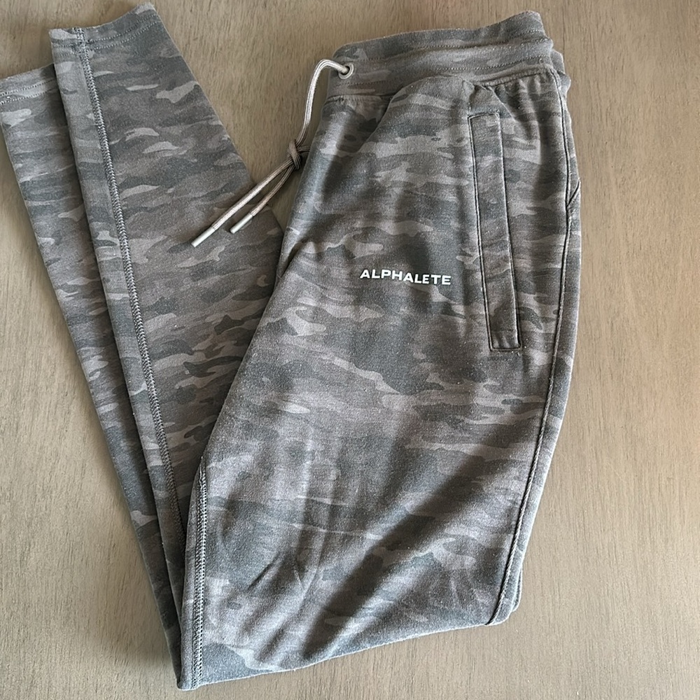 Alphalete Gray Camo Track Pants